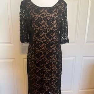 Women’s Black Lace over Nude Stretch Lining